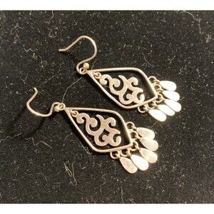 Silpada Sterling Silver Scroll Fringe Earrings Dangle Drop Western Boho W1196